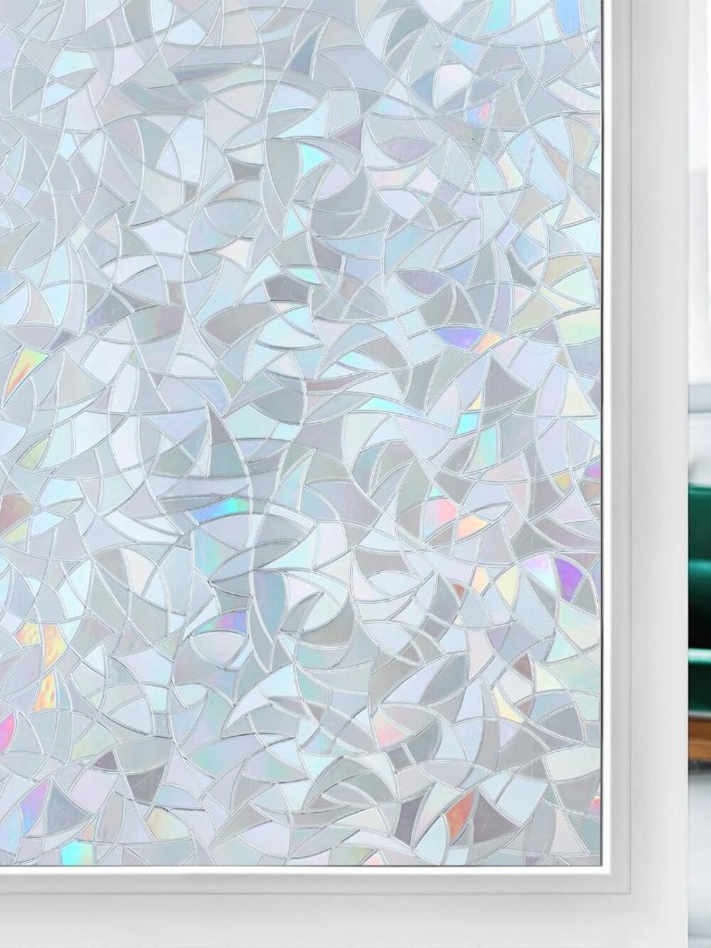 Rainbow Window Privacy Film, Static Cling, Silver, 17.5" x 78.7"
